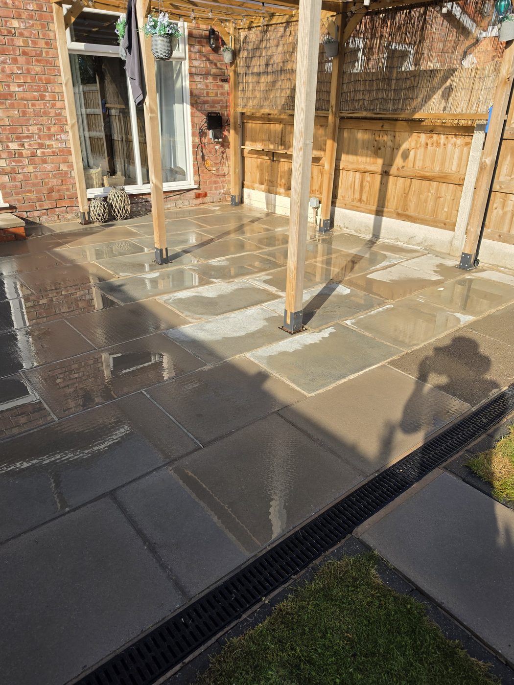 During patio and exterior surface cleaning in Southport by Evans Exterior Services